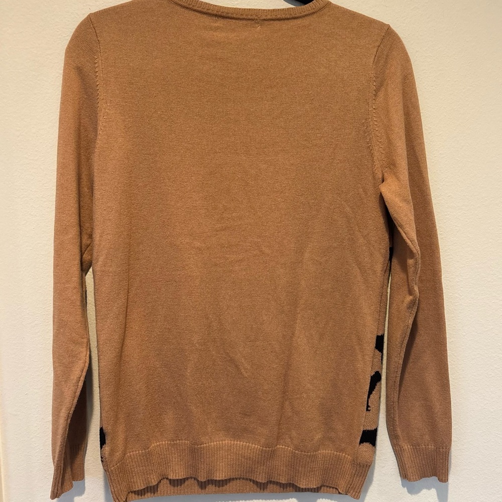 Liz Claiborne Tan and Black Dog Pattern Sweater 040 Sale - Picture 2 of 3